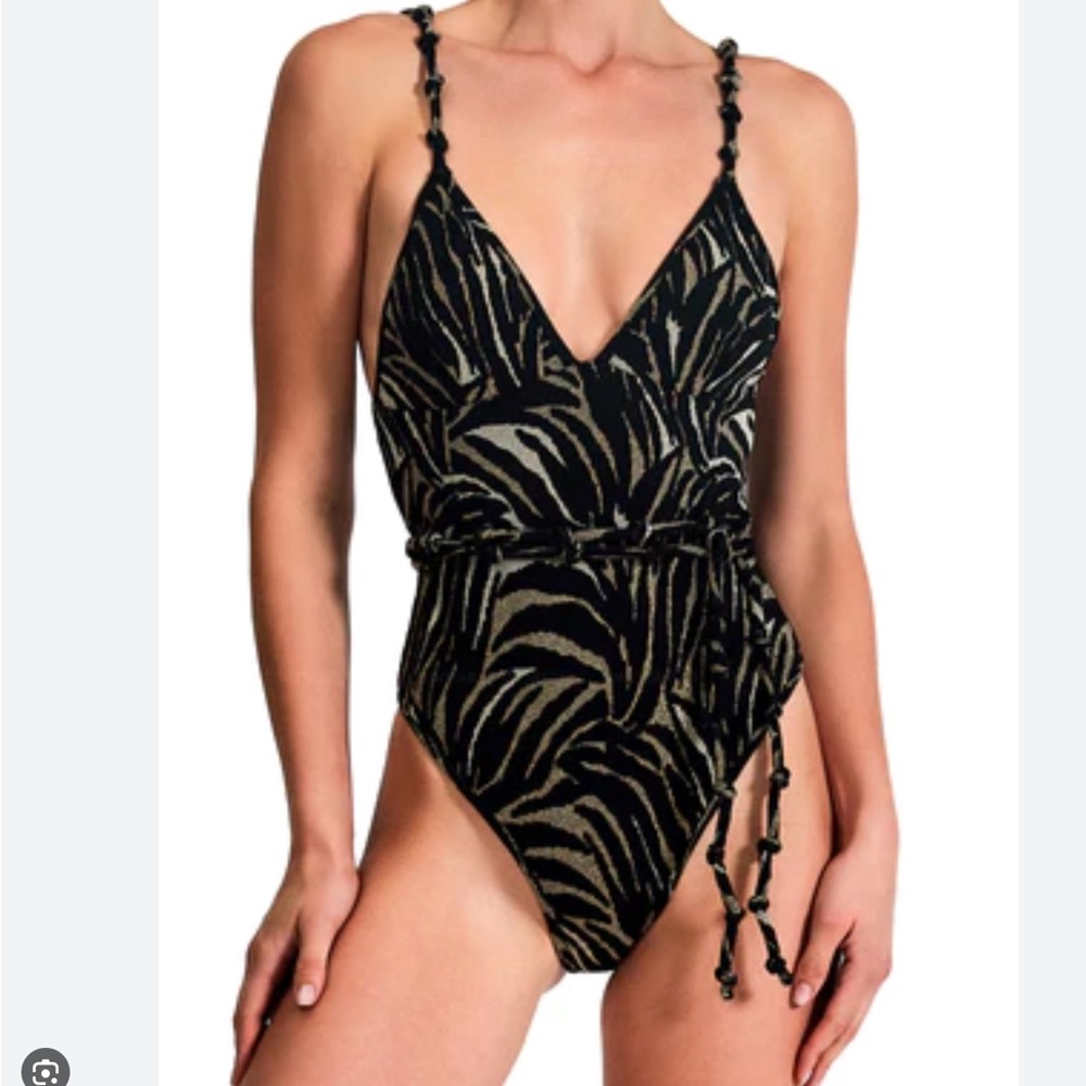 Devon Windsor Jasmine zebra print one piece bathing suit NWT size small